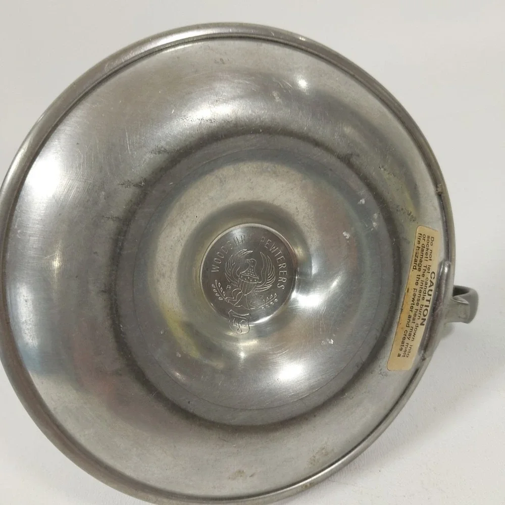 Vintage Woodbury‎ Pewterers Pewter Finger Loop Chamber Stick Candle Holder 4
